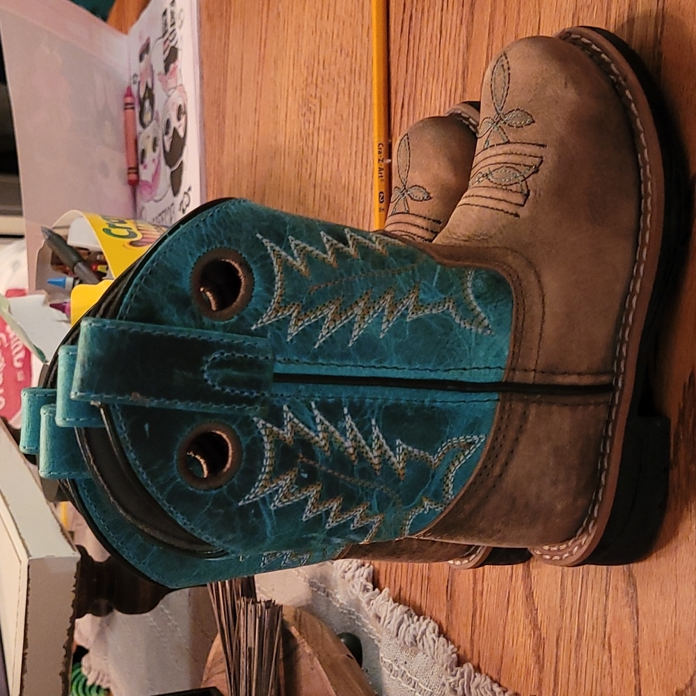 Smoky Mountain Teal/Brown Cowgirl Boots Size 8.5T